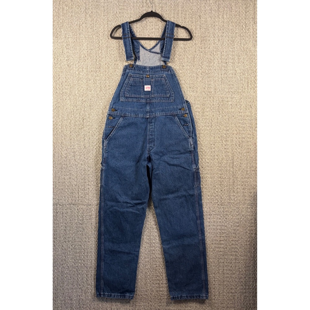Key Industries Denim Bib Overalls Dark Wash Cotton Workwear Dungarees 12 Tall